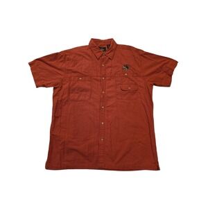 RedHead Fishing Camp Shirt Mens XL Orange Bass Logo Button Up Outdoors